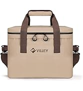 VILLEY Cooler Bag, 30 Cans Insulated Soft Sided Cooler, Leakproof Camping Cooler with Removable S...