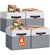 Criusia Fabric Storage Cubes - 11 Inch Collapsible Storage Bins 4 Pack - Clothes Organizer Bins f...