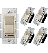 [5 Pack] BESTTEN Champagne Gold Dimmer Wall Light Switch, Single Pole or 3-Way, Compatible with D...