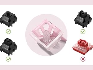 Clear Keycaps, Pink Shine Through Keycaps, Jelly Keycap Transparent keyboard Caps