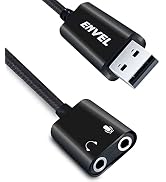 ENVEL USB to 3.5mm Audio Adapter,External Stereo Sound Card with Dual TRS 3-Pole 3.5mm Headphone ...