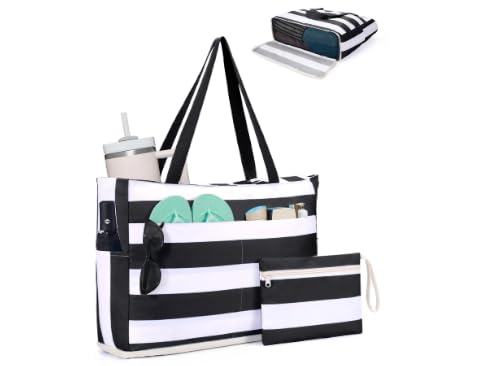 Black Beach Tote Bag