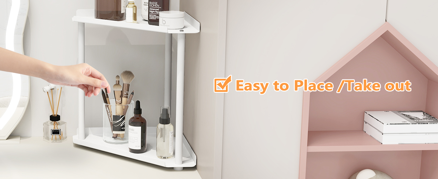 Corner Bathroom Counter Organizer, 2 Tier Bathroom Organizer Countertop
