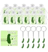 Netholid 25 Sets Positive Funny Pickle Keychain Set with Positive Cards Appreciation Gifts Suitab...