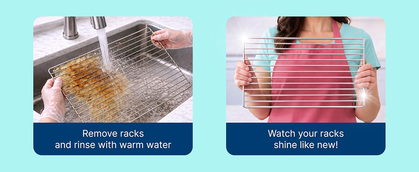 Carbona oven rack cleaner removes racks and shines like new