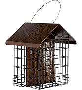MEKKAPRO Suet Feeder for Outside Hanging Metal Roof, Woodpecker Feeder, Two Suet Bird Feeder Capa...