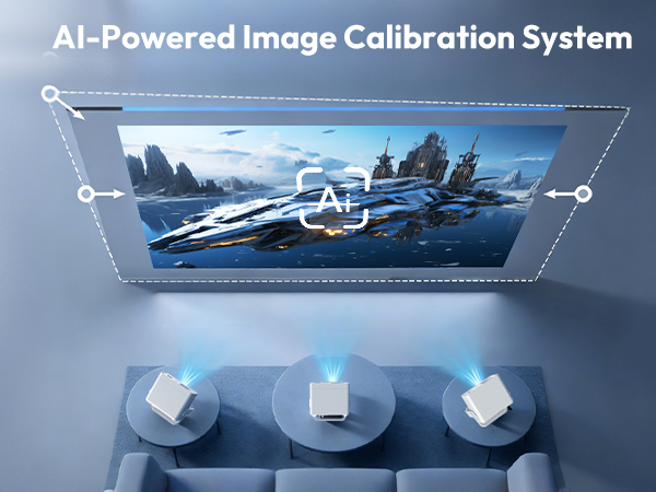 XGODY Gimbal A1 6D Auto Correction Keystone Movie Projector with Apps Projector Android 14 Projector