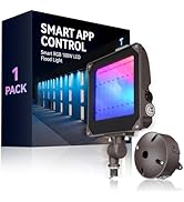 LEONLITE Smart RGB 100W LED Flood Light with Knuckle, Bluetooth Connection APP Control, Commercia...