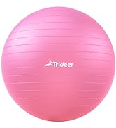 Trideer Extra Thick Yoga Ball Exercise Ball, 5 Sizes Gym Ball, Heavy Duty Ball Chair for Balance,...