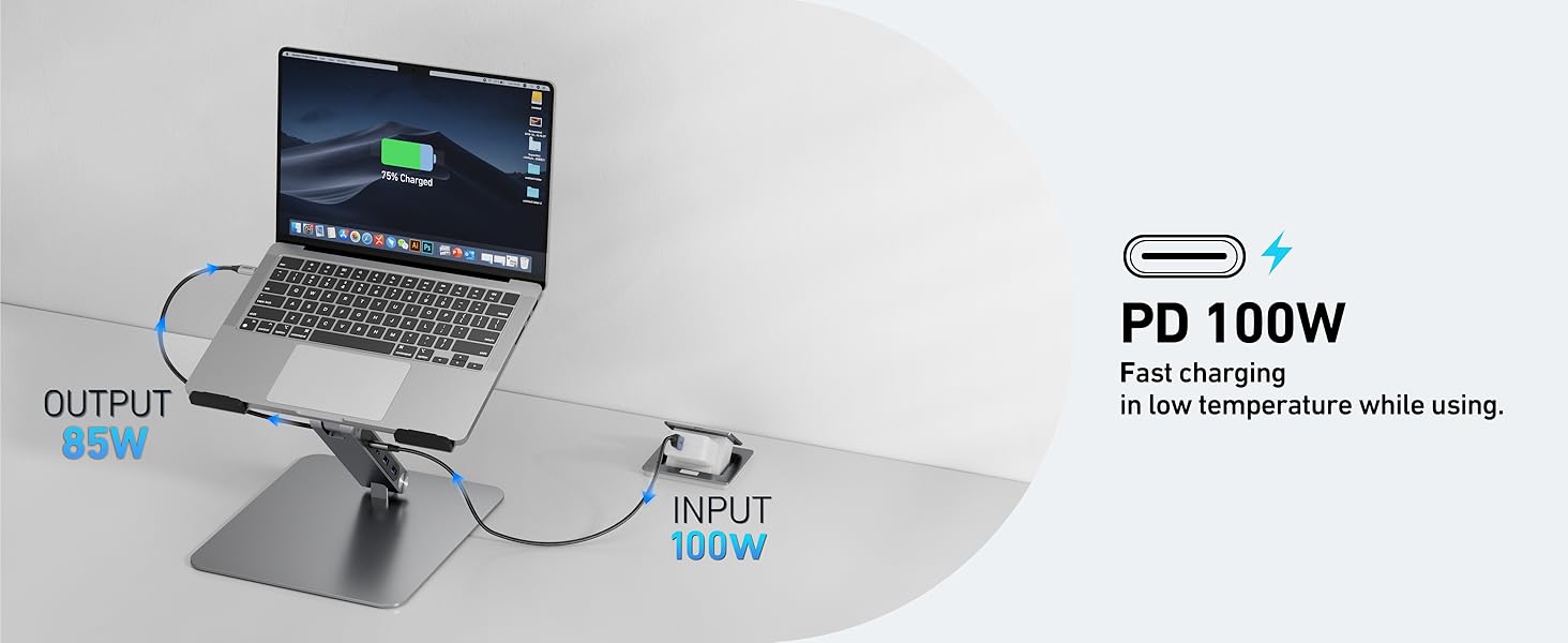 BENFEI Laptop Stand with USB C 6in1 Docking Station