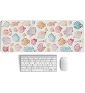 PaJiaNi Ocean Themed Mouse Pad,Colorful Seashells Mouse Pad,XL Large Ocean Beachy Seashell Desk M...