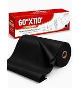 Plastic Table Cloth, Extra Wide 60 In X 110 Ft Black Plastic Tablecloth Roll with Any Cut Sliding...