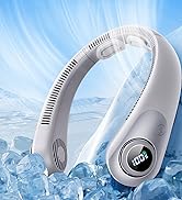 Portable Neck Fan With LED Display, Hands-free 5 Speeds Cooling, Neck Support, Lightweight, Blade...