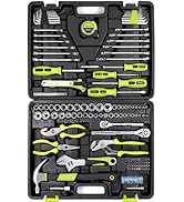 FASTPRO 225-Piece Household Tool Set, SAE &amp; Metric Mechanics Hand Tool Set with Toolbox, Home/Aut...