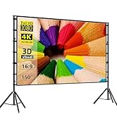 VntB Projector Screen and Stand, 180 inch Outdoor Projection Screen 15 FT Large Portable Movie Sc...