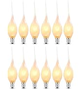 12PK Silicone Night Light Bulbs, Replacement Bulbs for Chandeliers, Clear | 5 Watts, C7/E12 Cande...