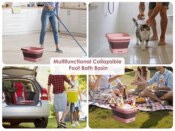 multifunctional collapsible foot bath basin