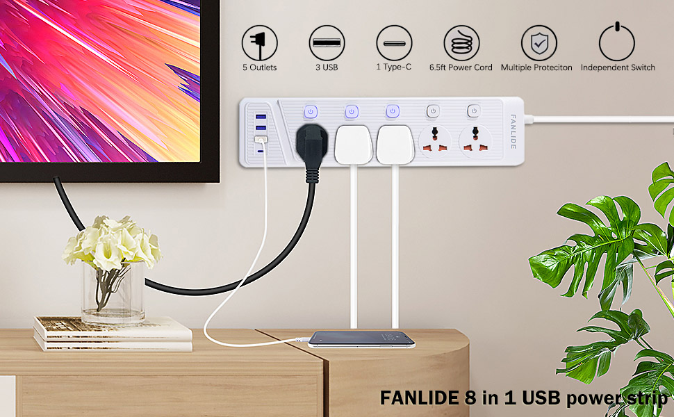 Power Strip with usb c ports