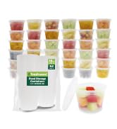 Freshware Food Storage Containers [50 Set] 16 oz Plastic Deli Containers with Lids, Slime, Soup, ...