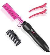 Electric Hot Comb for Wigs, Straightening Comb, Plug-In Hair Straightener for Black Hair