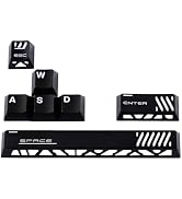 JSJT Aluminum Metal Gaming Keycaps, Compatible for MX Switches Mechanical Keyboards, Hollow-Out D...