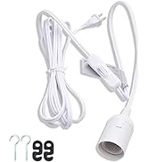 JACKYLED Extension Hanging Lantern Cord Cable UL 12Ft E26 E27 Socket On/Off Switch Plug in Pendan...