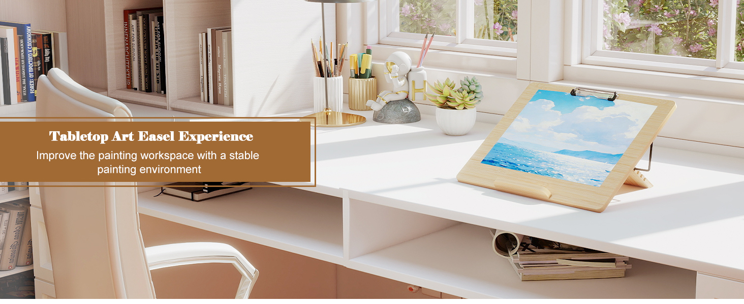 Tabletop easel, desktop drawing board