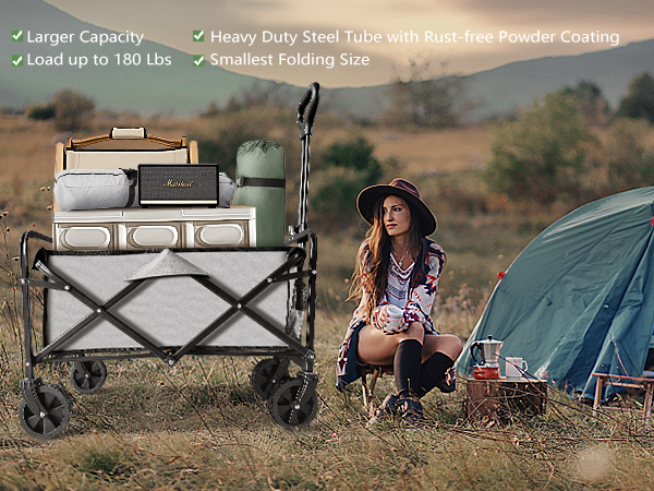 Foldable wagon with small wheel