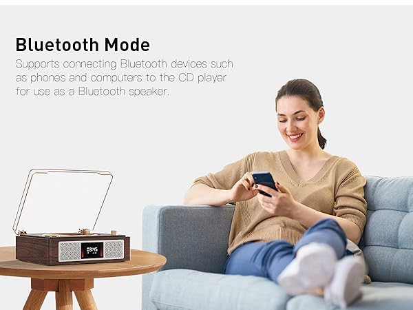 CD player with Bluetooth functionality, can be used as a Bluetooth speaker.