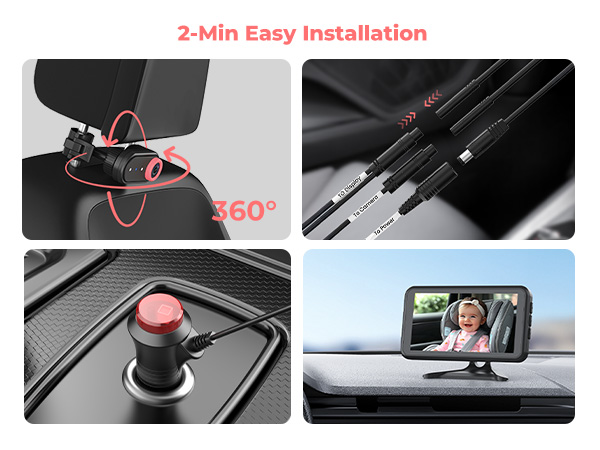 baby car camera easy install