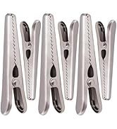 KINTEGOOD 6pcs Stainless Steel Food Clips Chip Clips Jaw Sealing Clips, Bag Clips Alligator Clips...
