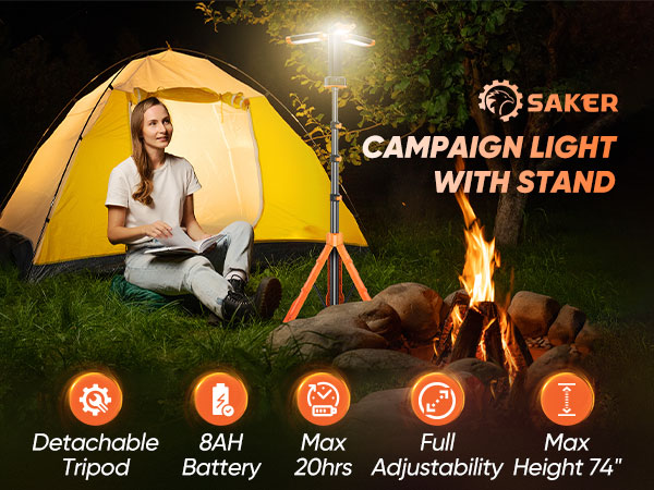 Saker Portable Camping Light with Stand