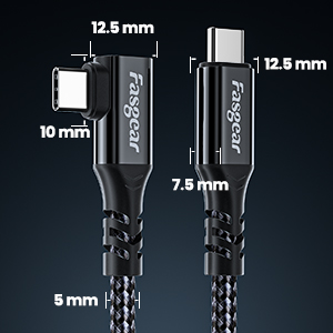 Fasgear USB C to USB C Cable USB 3.2 Gen 2x2 20Gbps Nylon Braided 100W Fast Charging 4K 60Hz