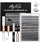 DIY Lash Extensions Kit 320pcs Individual Lashes Clusters 60D 80D D Curl Eyelash Extension Kit wi...