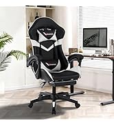 Gaming Chair, Ergonomic Gamer Chair for Adults, Reclining Computer Desk Chair with Footrest, Adju...