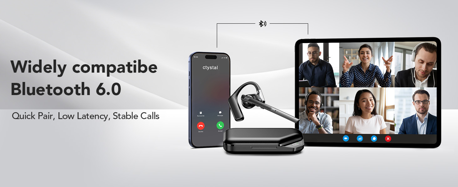 Bluetooth 6.0,Uninterrupted calls, stable connection