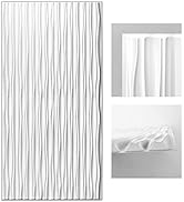 Art3d 46.2 SF White Large PVC 3D Wall Panels for Interior Wall Décor,3D Textured Wavy Wall Panels...