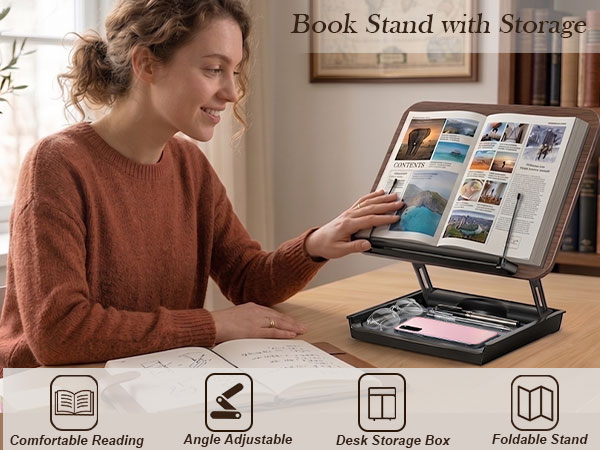 book stand with storage