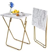 ZAVOOS Folding TV Tray Table, Rectangular TV Trays Dinner Snack Table for Eating on Couch, Portab...
