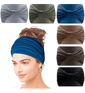 Artilady Extra Wide Headbands for Women-Large Boho Turban Headwrap Head Bands Black Soft Elastic ...