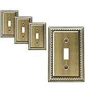 DEWENWILS 4 Pack Metal Outlet Covers, Single Toggle Wall Plate Cover, Antique Brass Light Switch ...
