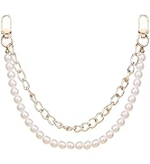 Gegraterwa Purse Chain Pearl Bag Chains Purse Charms with Gold Straps Bag Charms for Handbags(1)