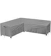 PureFit Outdoor Sectional Sofa Cover Waterproof L Shaped Patio Furniture Covers for Deck, Lawn an...