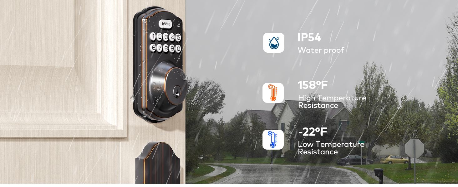 IP54 waterproof, it resists -32°F cold &amp;amp; 158°F heat, performing reliably in all weather conditions.