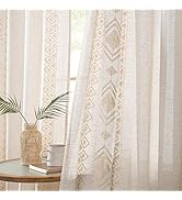 Boho Curtains 84 Inches Long 2 Panels for Living Room Bedroom Aztec Western Geometric Embroidered...