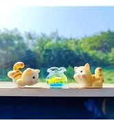 Cute Cat Car Ornaments for Dashboard, Funny Cat and Fish Playing Rear View Mirror Accessories Car...