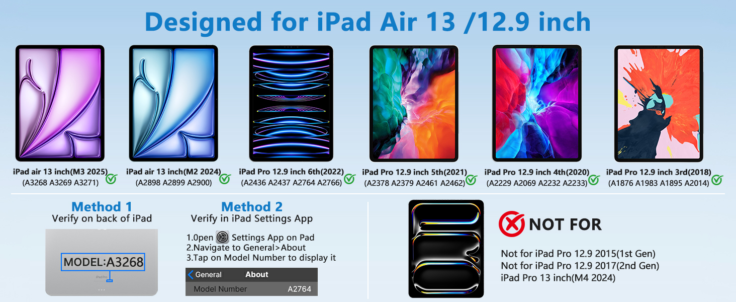 ipad air 13 inch keyboard case blue 16