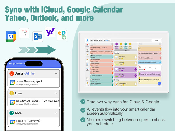 Calendar synchronization across multiple platforms such as Google and iCloud