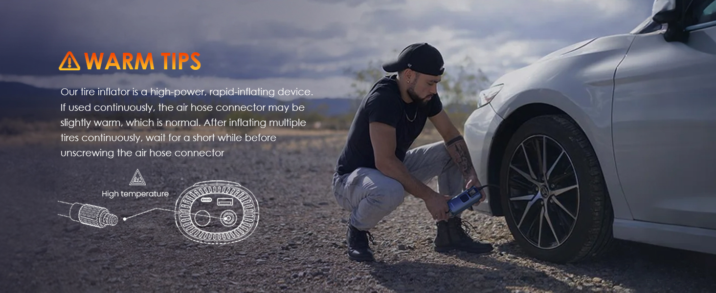 portable tire inflator for car
