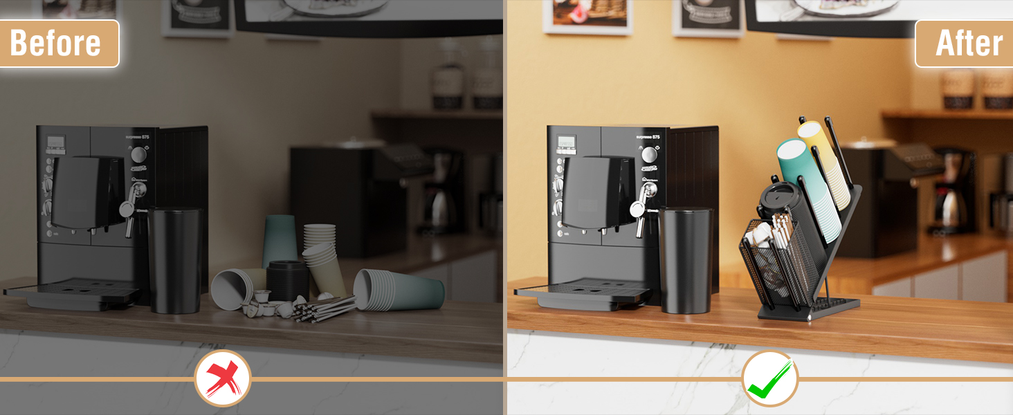 Disposable cup and lid organizer 